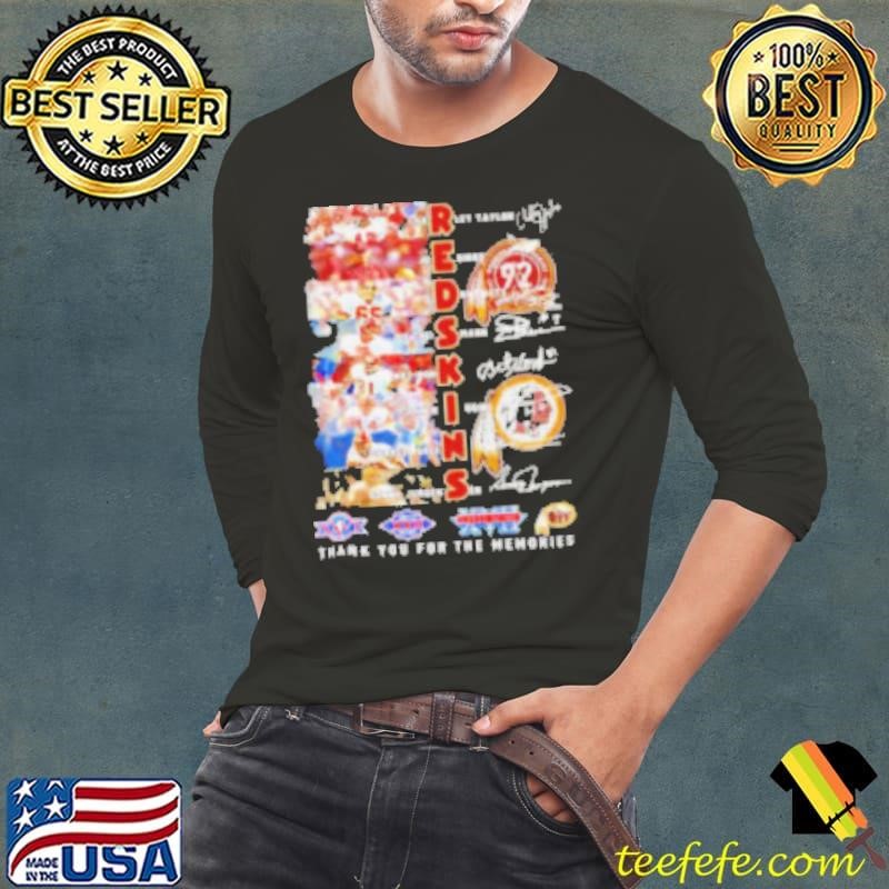 Washington Redskins signature thank you for the memories player signatures graphics Long Sleeve Tee