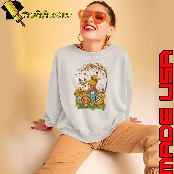 Winnie The Pooh Celebrating Thanksgiving Day With Friends 2024 Shirt