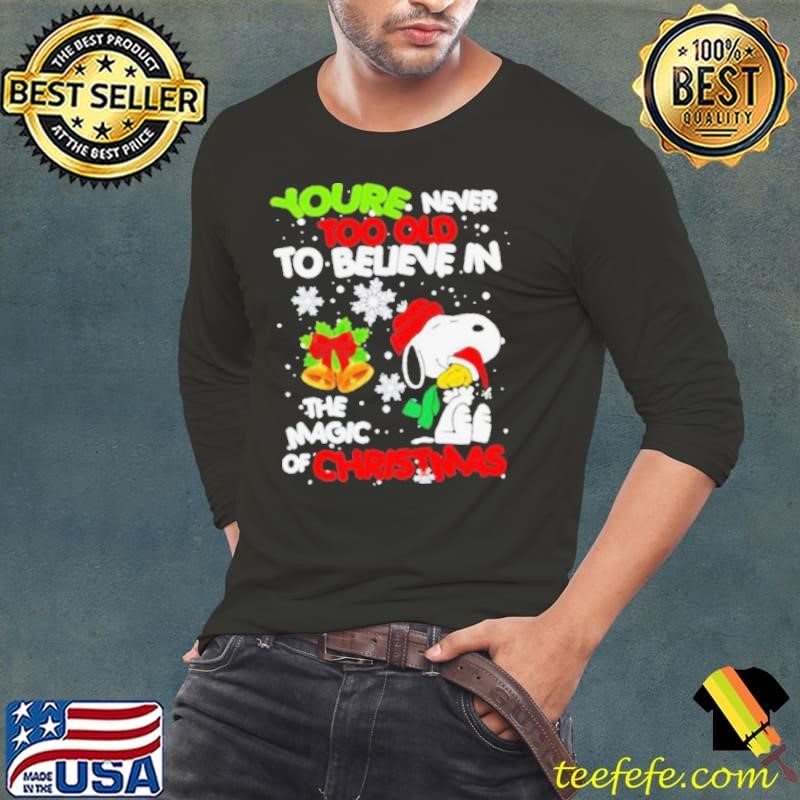You’re never too old to believe in the magic of Christmas Snoopy Long Sleeve Tee