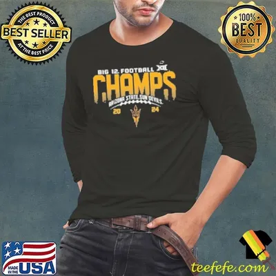 Arizona State Sun Devils Charcoal 2024 Big 12 Football Champions Shirt