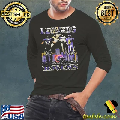 Baltimore Ravens Ray Lewis x Lamar Jackson Legends Signatures Skyline Shirt