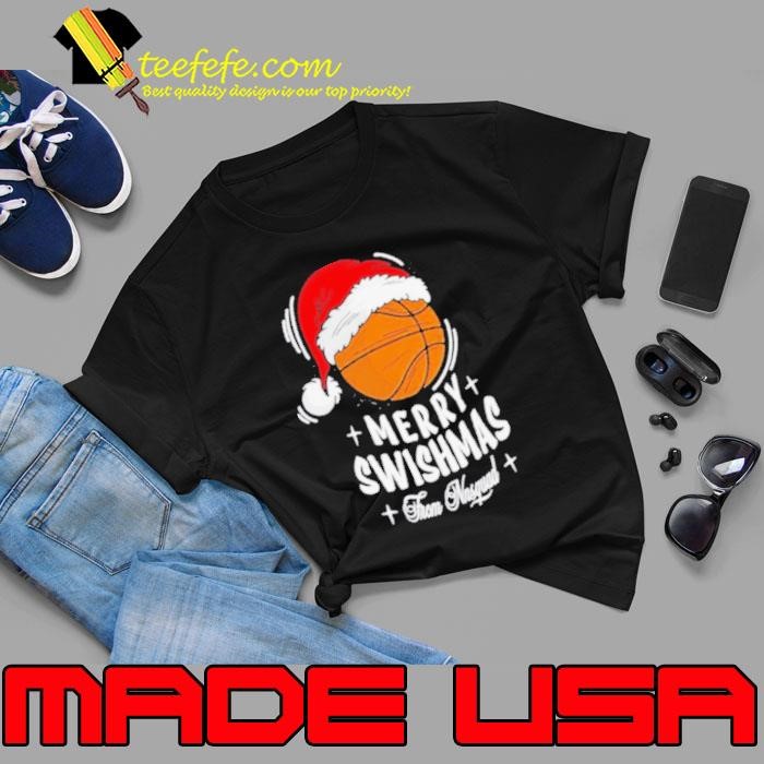 Basketball And Santa Hat From M Squad Merry Christmas 2024 Swishmas Unisex