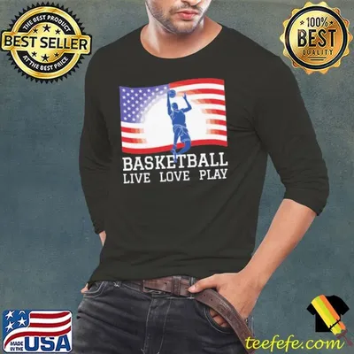 Basketball Live Love Play American Flag Sports shirt