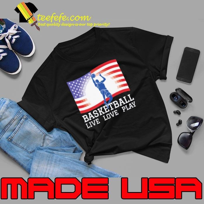 Basketball Live Love Play American Flag Sports Unisex