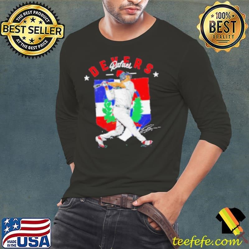 Boston Red Sox Rafael Devers country flag signature home plate Shirt