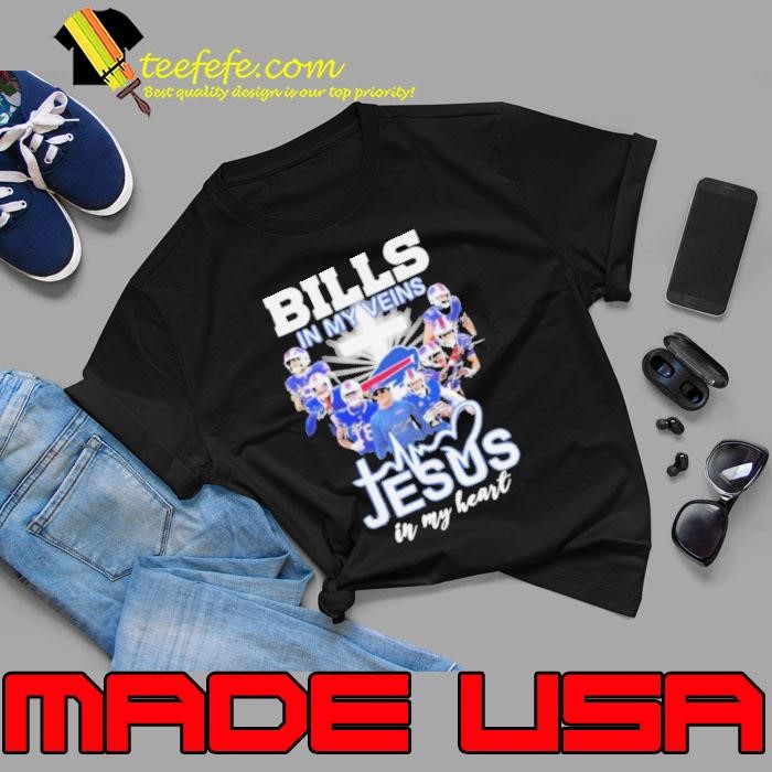 Buffalo Bills In My Veins Jesus In My Heart Players Signatures 2024 Unisex