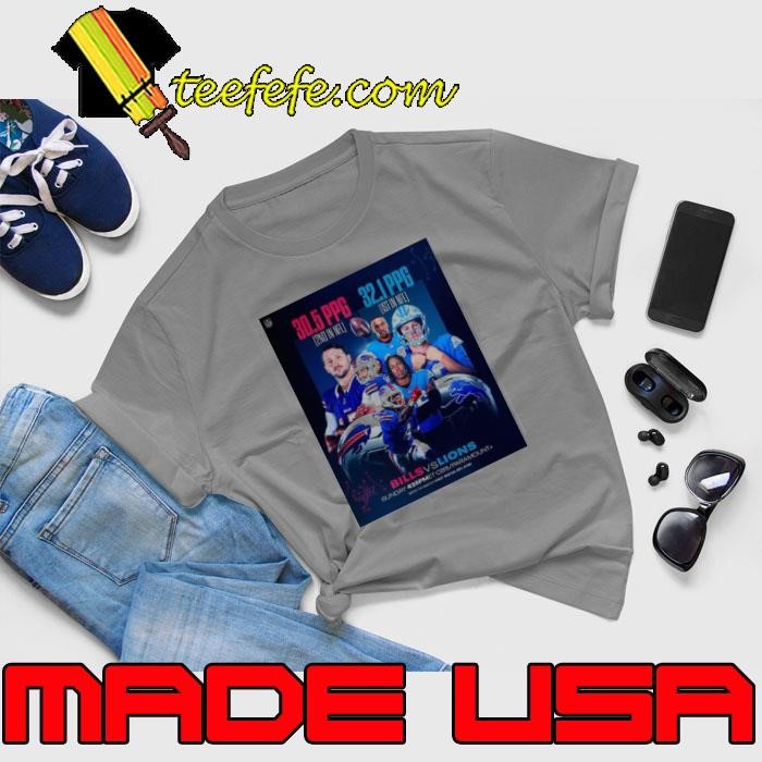 Buffalo Bills Vs Detroit Lions 30.5 PPG 2nd In NFL 32.1 PPG 1st In NFL Sunday Dec 15 Poster Unisex