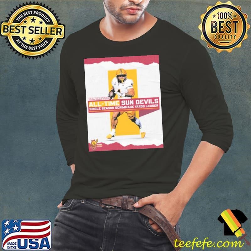 Cam Skattebo Arizona State Sun Devils All-Time Single Season Scrimmage Yards Leader Poster Long Sleeve Tee