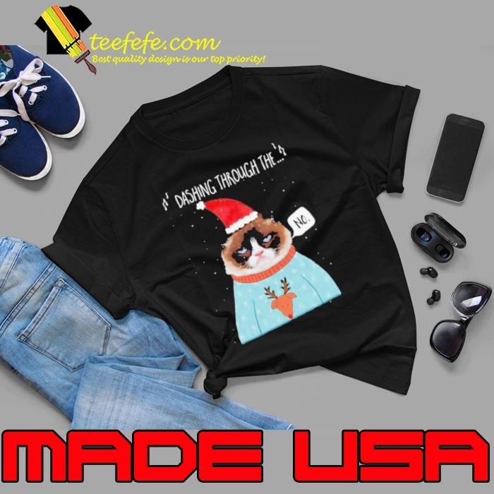 Cat Santa Dashing Through The No Merry Christmas Unisex