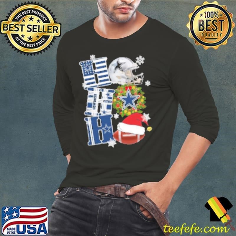 Dallas Cowboys Ho Ho Ho Merry Christmas 4 Long Sleeve Tee