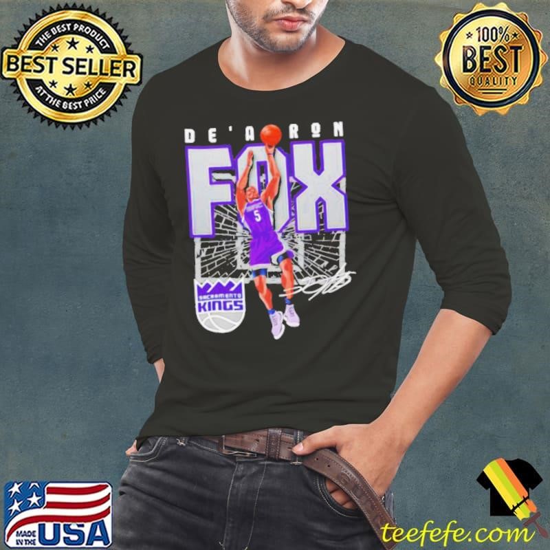 De’Aaron Fox Sacramento Kings Basketball shattered signature shirt