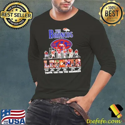 Denver Broncos Legends thank you for the memories signature city skyline shirt
