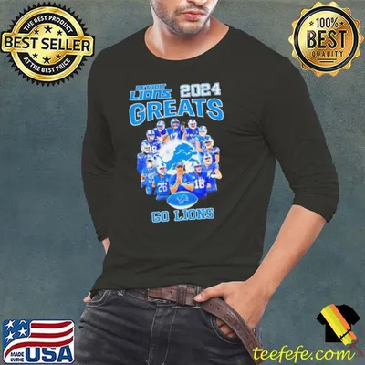 Detroit Lions 2024 greats go Lions players and coach shirt