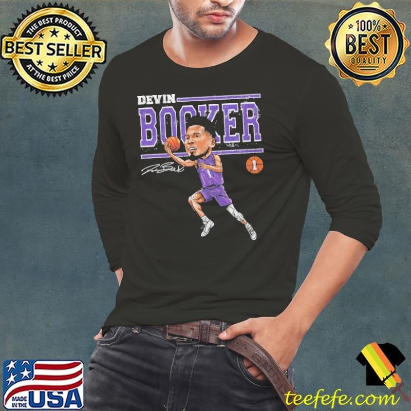 Devin Booker American professional basketball player Phoenix Suns Cartoon Long Sleeve Tee