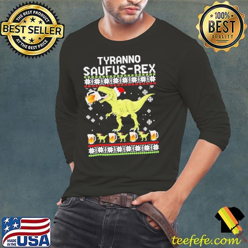 Dinosaur Tyranno Saufus Res ugly christmas Long Sleeve Tee
