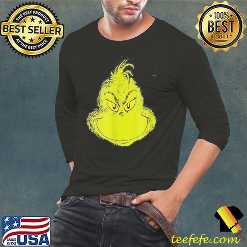 Dr Seuss Classic Grinch Face Long Sleeve Tee