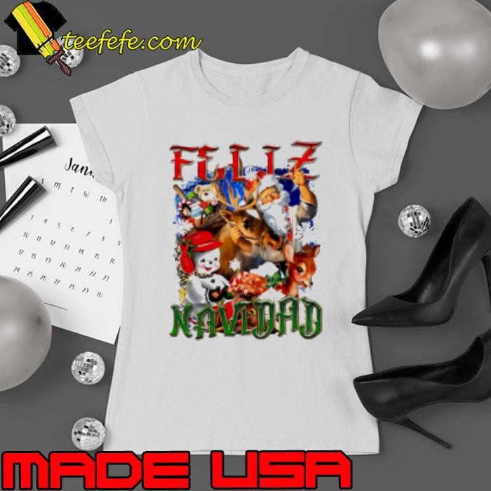 Feliz Navidad Santa Claus Christmas 2024 vintage Ladies tee