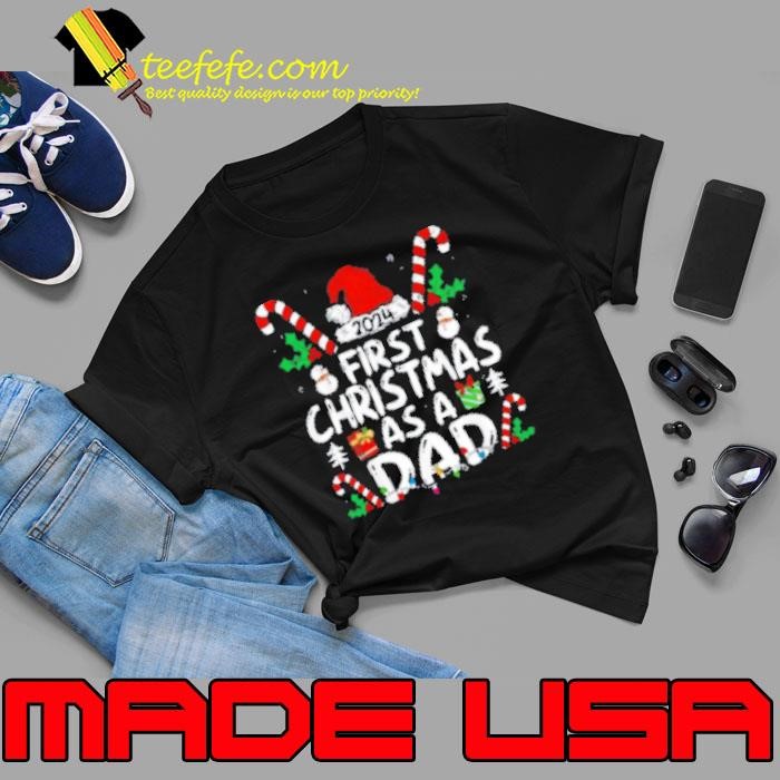 First Christmas As A Dad 2024 Family Matching 1St New Dad Shirt
