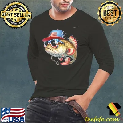 Funny Fishing Fisherman American Flag Patriotic Vintage Shirt