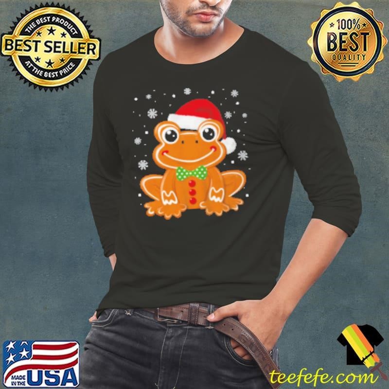 Gingerbread Man Frog Christmas Womens Mens Kids Shirt