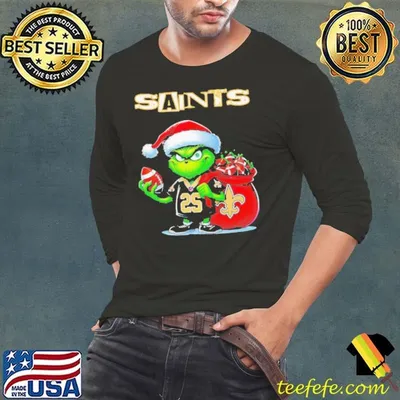 Grinch Santa Christmas gift for fan New Orleans Saints shirt