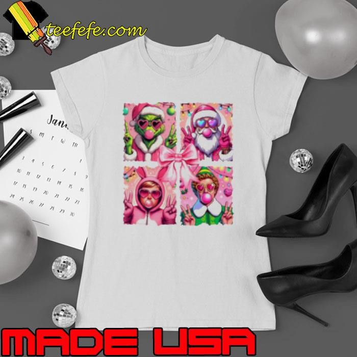 Grinch Santa Elf Blow Bubbles Christmas 2024 Ladies tee