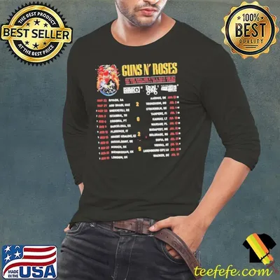 Gun N’ Roses Tour 2025 Schedule Shirt