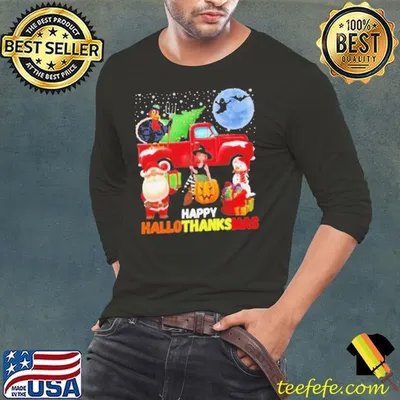 Happy hallothanksmas halloween thanksgiving christmas shirt