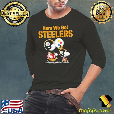 Here we go Pittsburgh Steelers Snoopy x Charlie Brown shirt