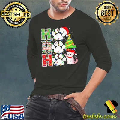 Ho ho ho cat paws Christmas shirt