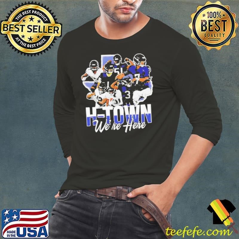 Houston Texans we’re here graphic Long Sleeve Tee