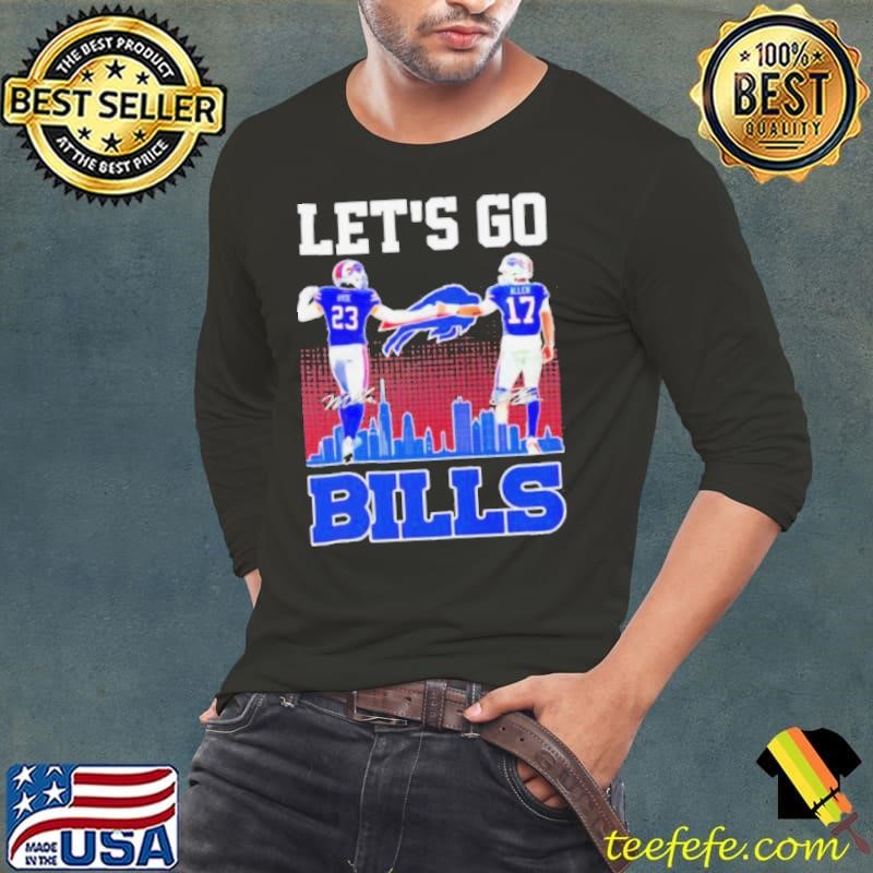 Hyde and Allen Buffalo Bills football city skyline signatures shirt