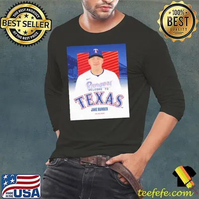 Jake Burger from the Miami Marlins Welcome To Texas Rangers 2025 Poster shirt