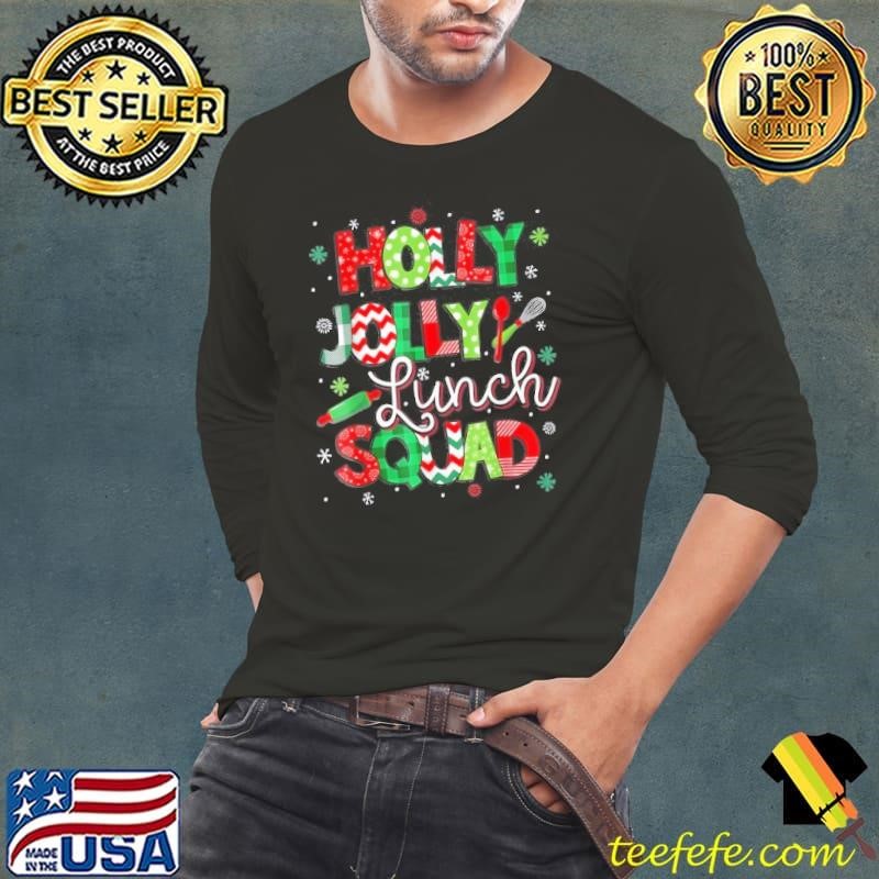 Jolly Lunch Squad Funny Lunch Lady Christmas Lunch Lady Long Sleeve Tee