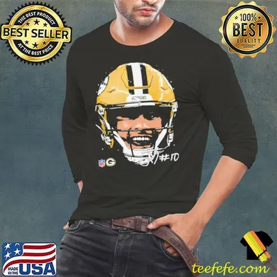 Jordan Love Green Bay Packers NFL football big face signature graphic shirt