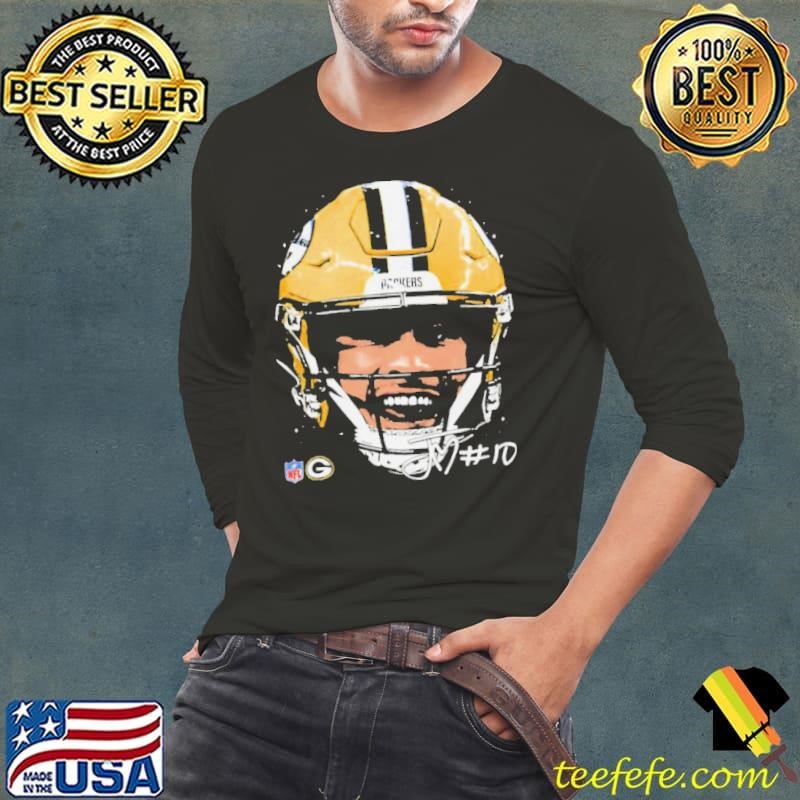Jordan Love Green Bay Packers NFL football big face signature graphic shirt