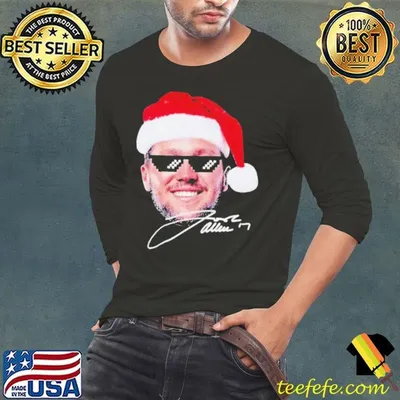 Josh Allen Santa hat funny swagg meme signature Christmas shirt