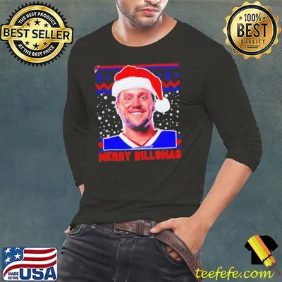 Josh Allen With Santa Hat Funny Merry Billsmas Christmas shirt
