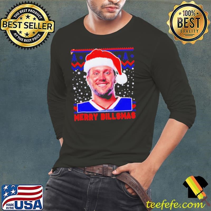 Josh Allen With Santa Hat Funny Merry Billsmas Christmas shirt