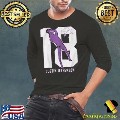 Justin Jefferson Minnesota Vikings Youth Purple Action Number Silo Player Shirt