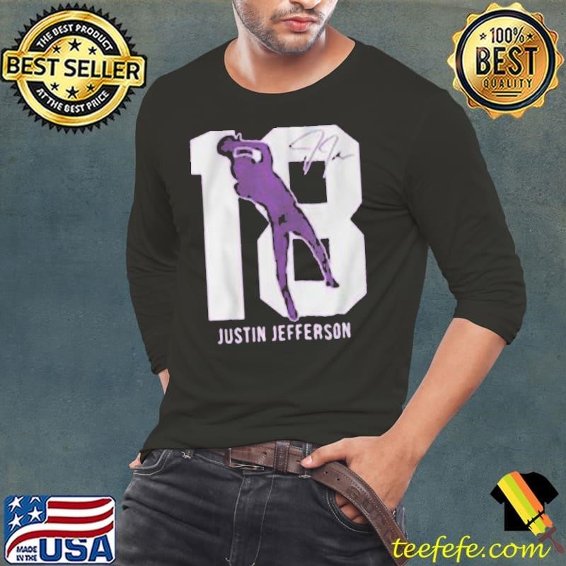 Justin Jefferson Minnesota Vikings Youth Purple Action Number Silo Player Shirt