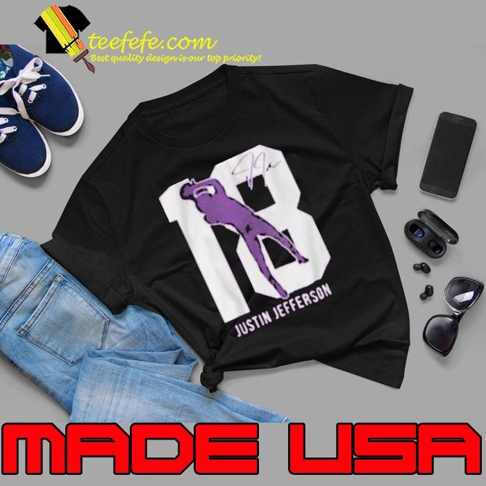 Justin Jefferson Minnesota Vikings Youth Purple Action Number Silo Player Unisex