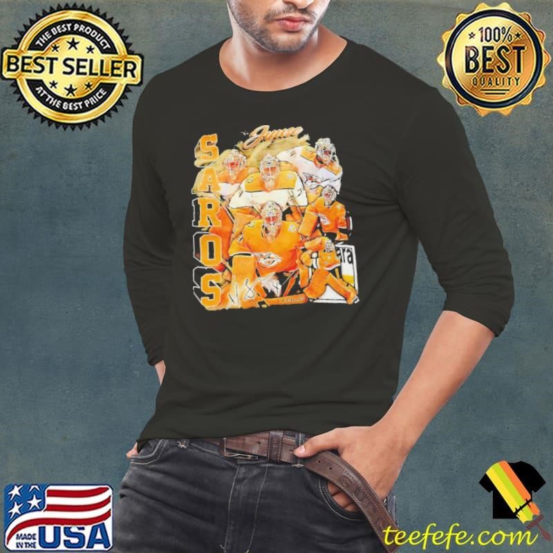 Juuse Saros Nashville Predators hockey vintage Long Sleeve Tee