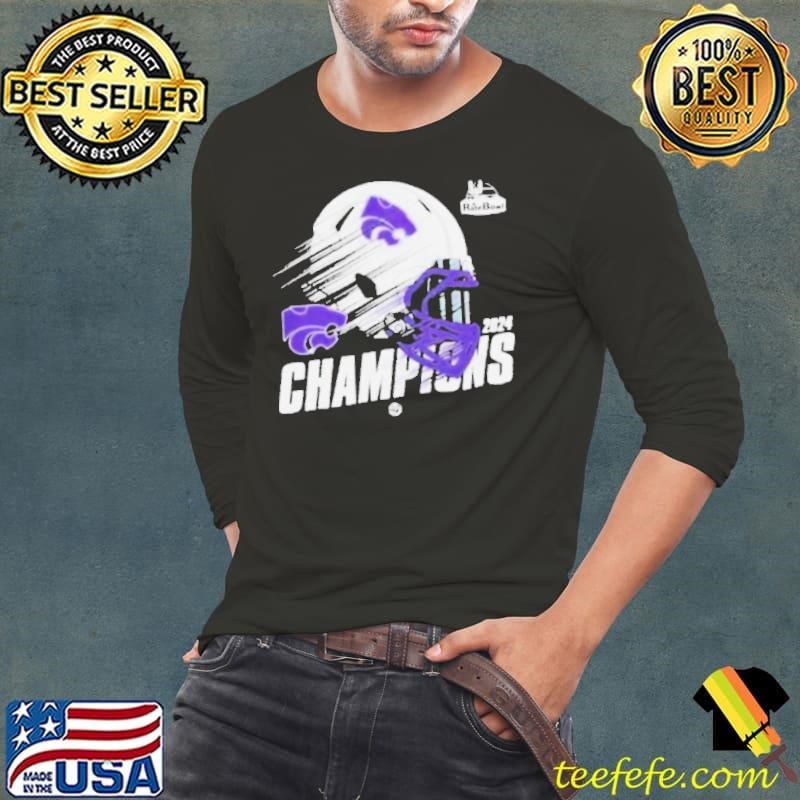 Kansas State Wildcats Rate Bowl Game Champions 2024 Helmet Logo NCAAF Long Sleeve Tee