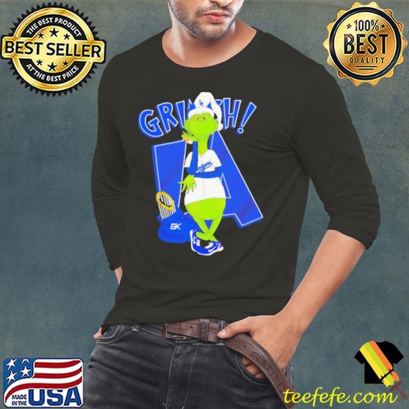 LA Dodgers Mamba Grinch Santa trophy Long Sleeve Tee