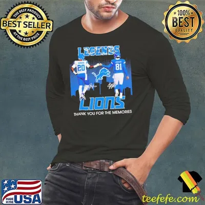 Legends Detroit Lions Barry Sanders x Calvin Johnson thank you shirt