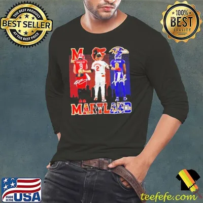 Maryland Terrapins Edwards Jr x Orioles Henderson x Ravens Jackson skyline shirt