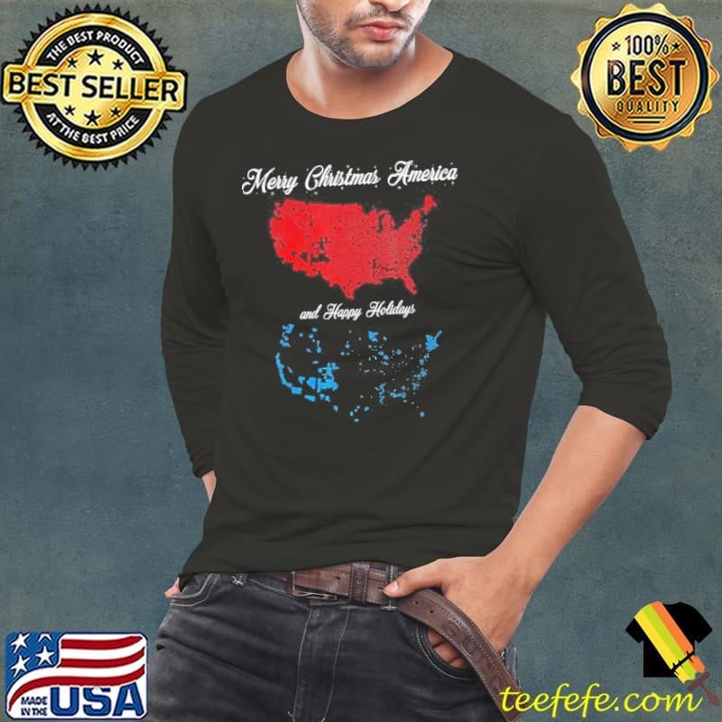 Merry Christmas America Funny 2024 Election Map Holiday Shirt