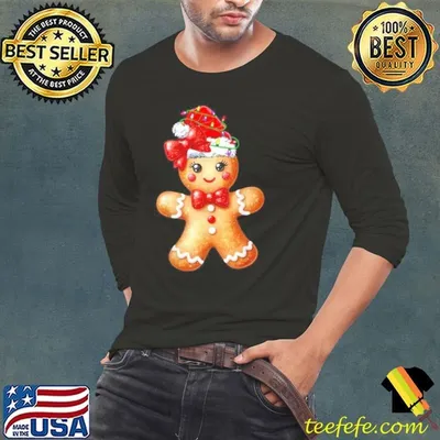 Merry Christmas Gingerbread Santa Pajamas Girls Shirt