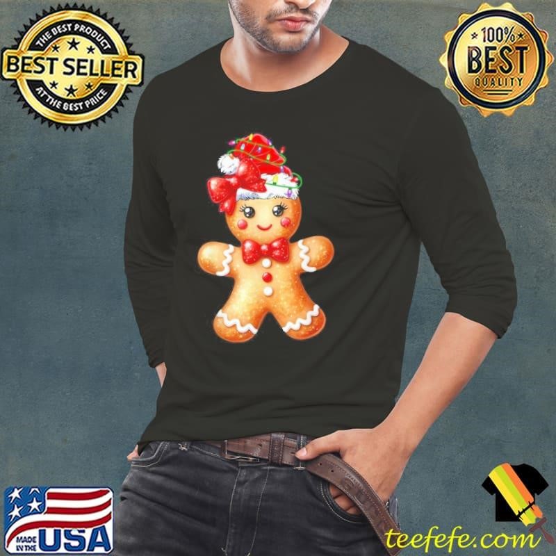Merry Christmas Gingerbread Santa Pajamas Girls Shirt